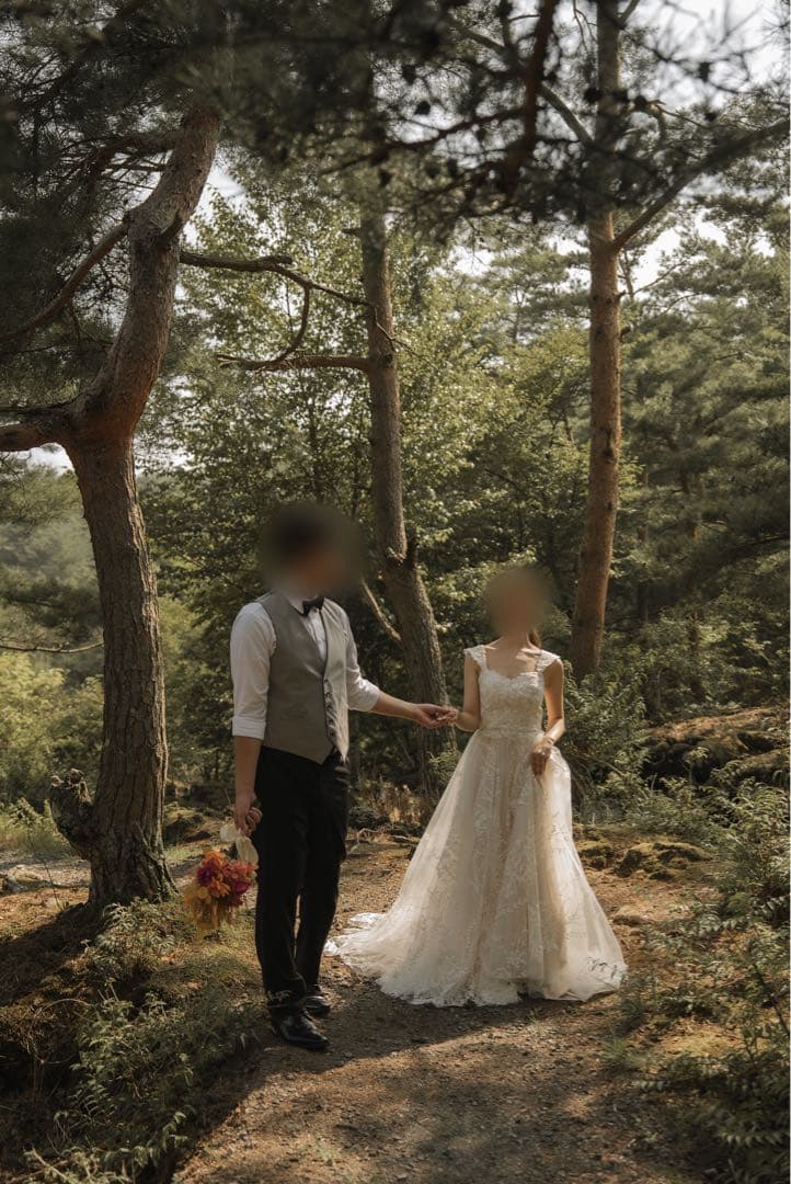 ドレスプロダクション　オフショルダーフラワーレースドレスW231