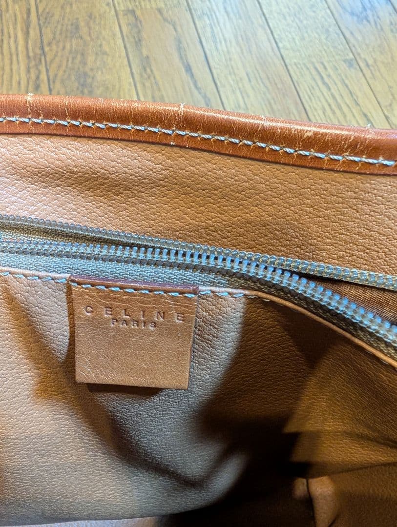 CELINE　 ブラウン　レザー　ショルダー　バッグ