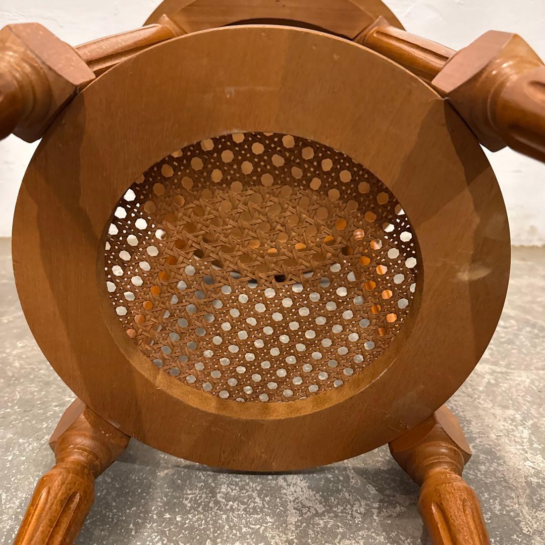 ヴィンテージ 木製 ラウンド サイドテーブル 2段