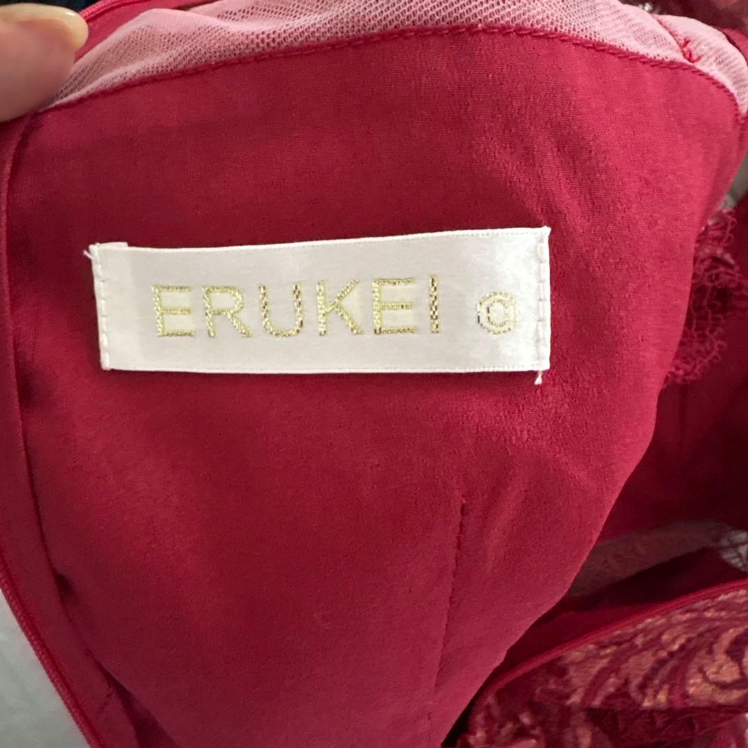 ERUKEI ワインレッド レースドレス