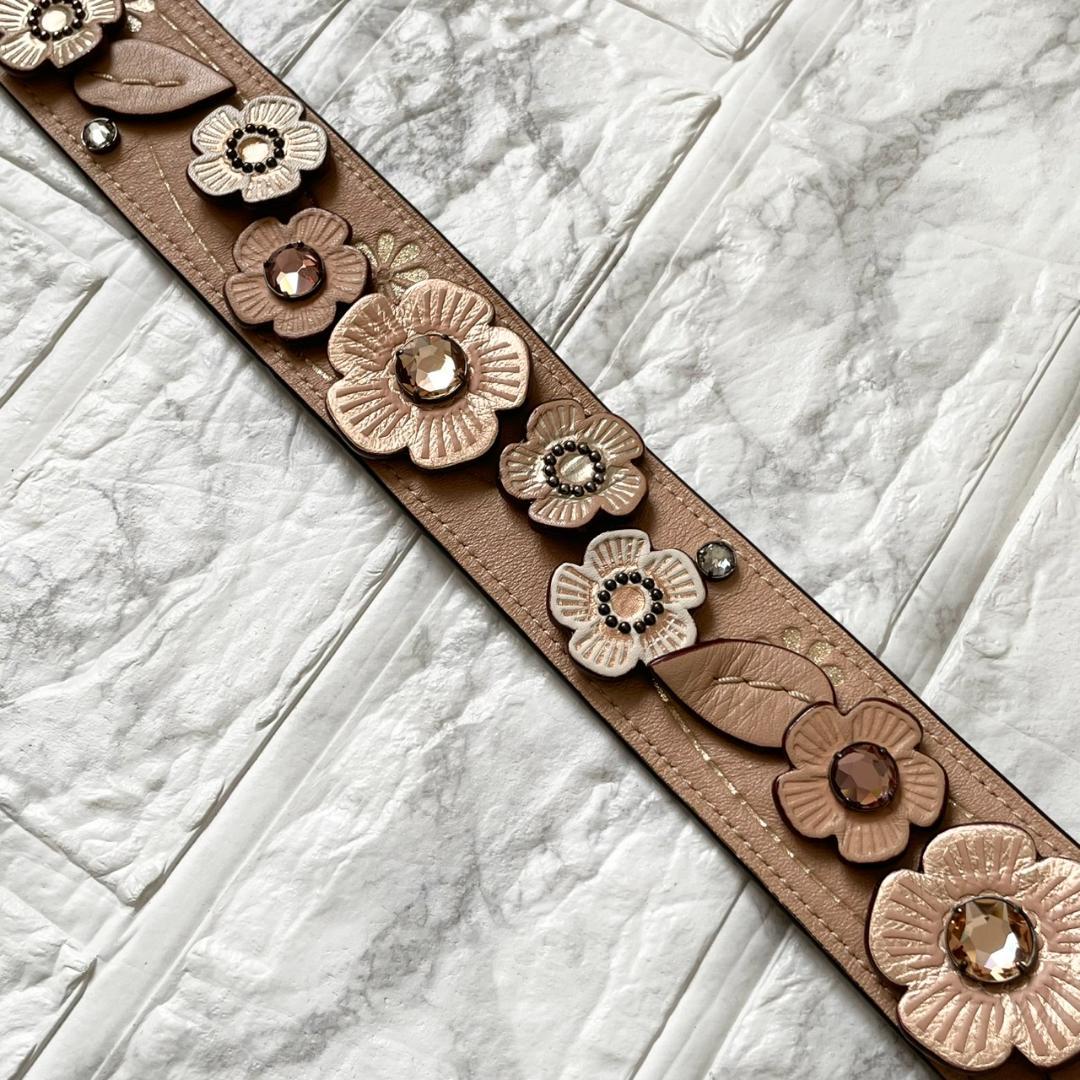 極美品✨COACH コーチ ティーローズ フラワー　ショルダーストラップ