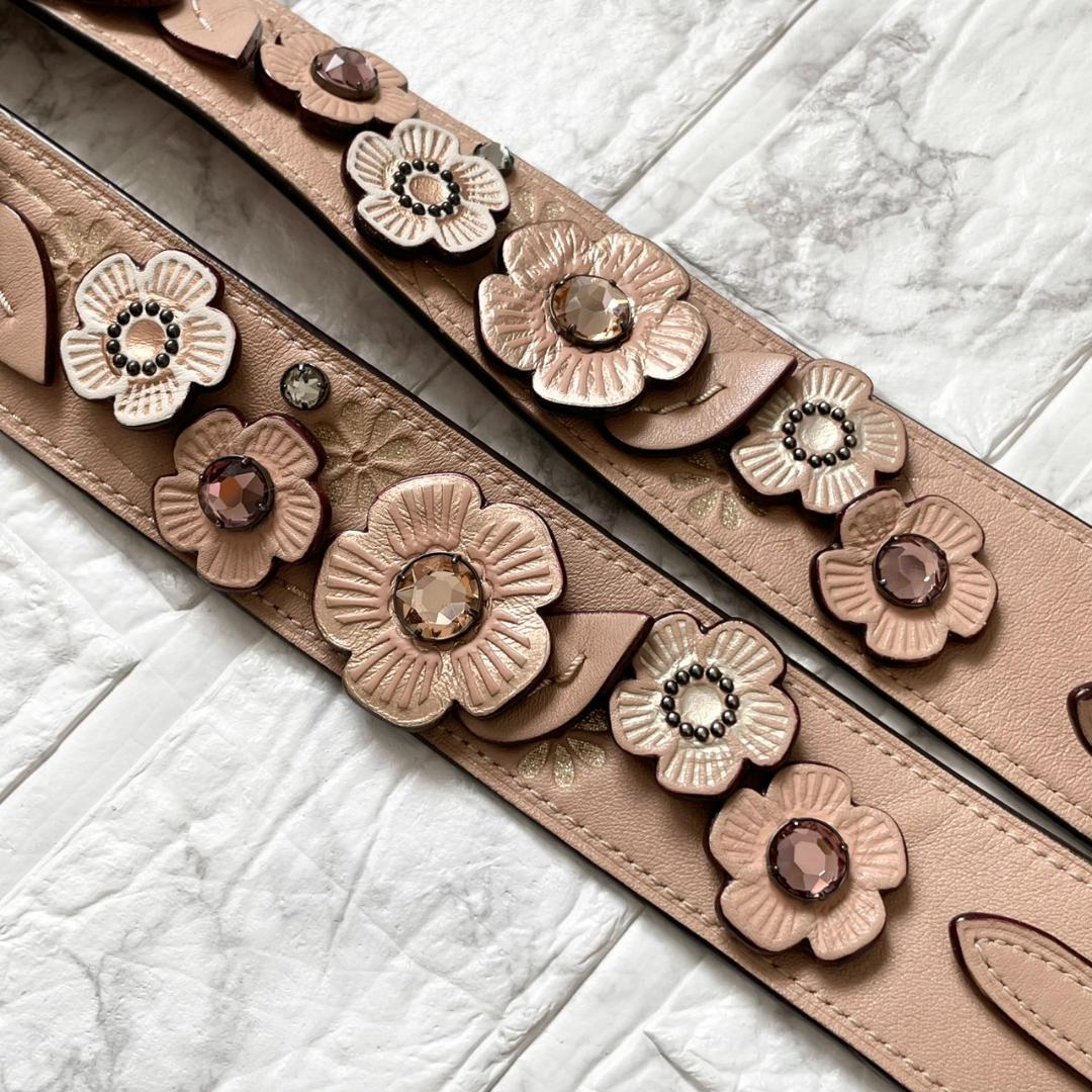 極美品✨COACH コーチ ティーローズ フラワー　ショルダーストラップ