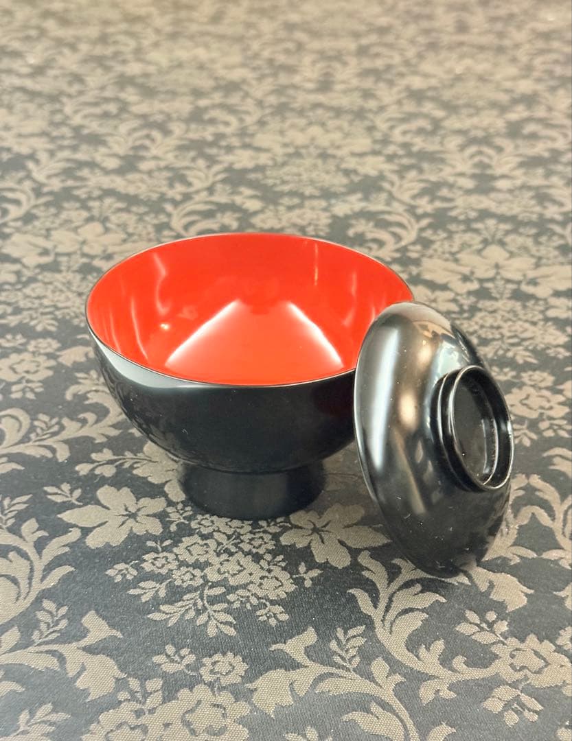 越前漆器　無地　木製　祝膳　黒内朱