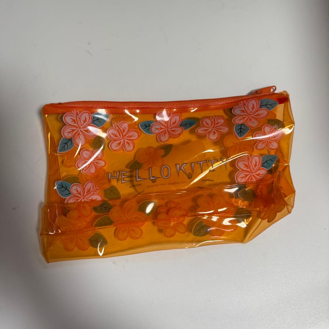 HALLO KITTY ハローキティビニールポーチ バッグ　オレンジ ゴーグル