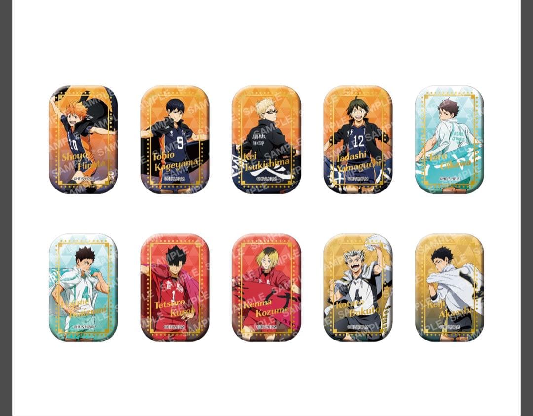 ハイキュー セブンネット限定 スクエア缶バッジ　第一弾 第二弾セットX2