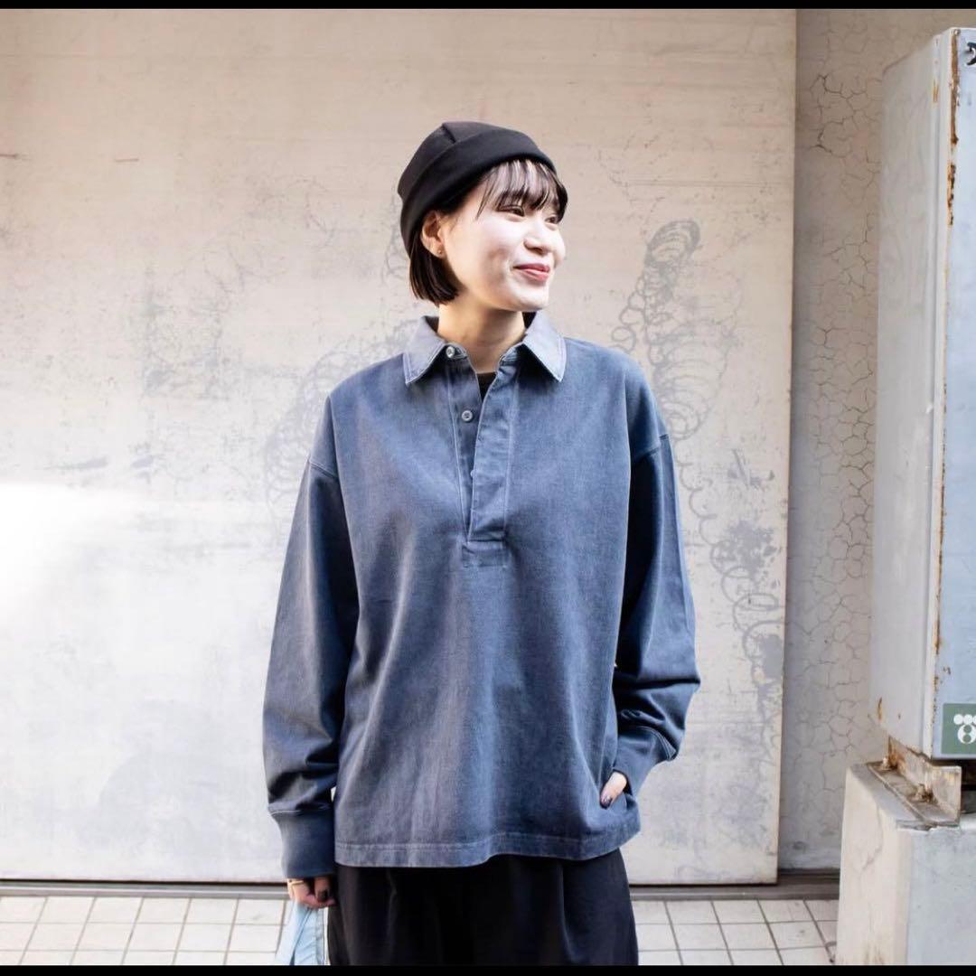 タグ付き未使用品 yleve ラガーシャツ 1 ブルー