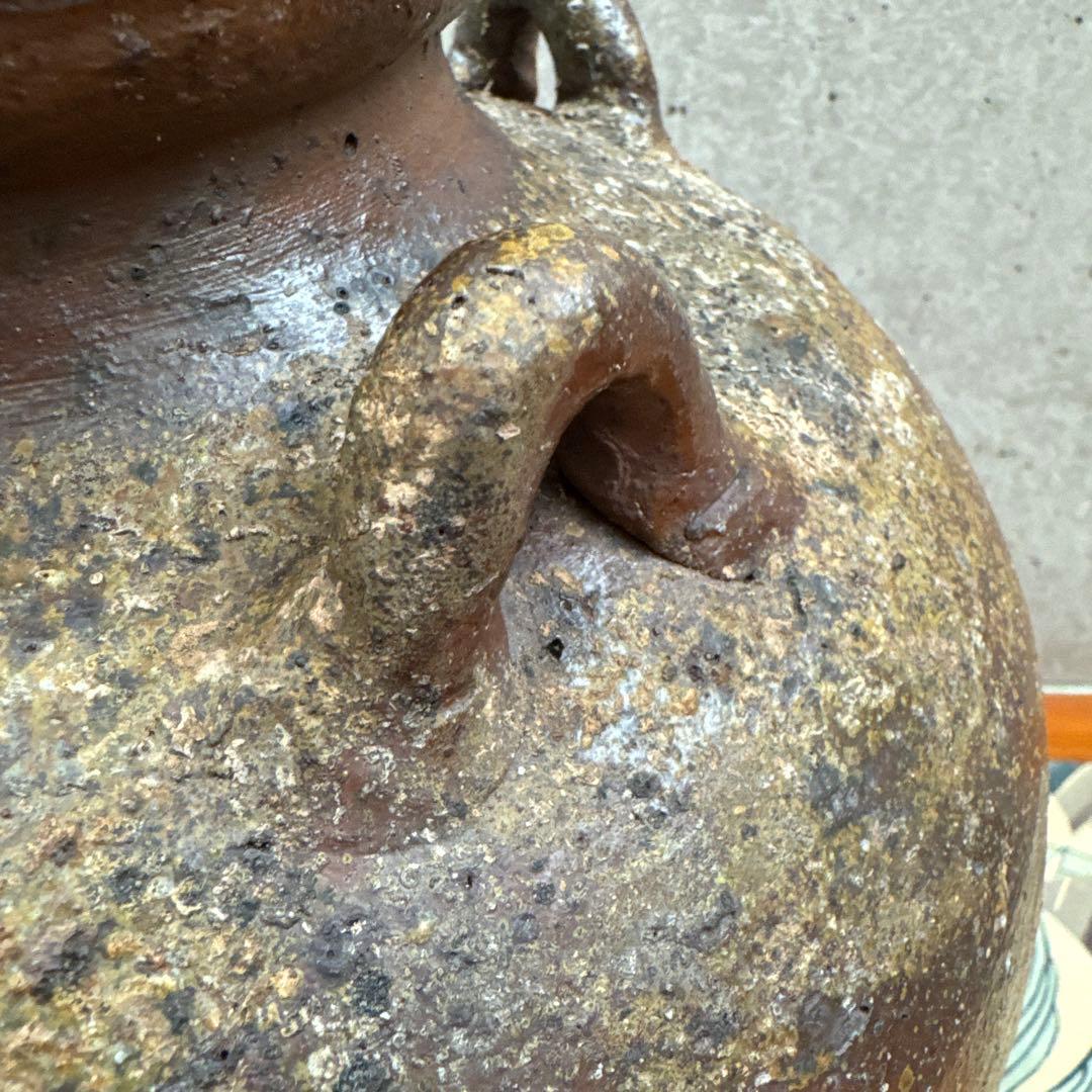 壺屋焼.荒焼.灰被り.酒器大壺