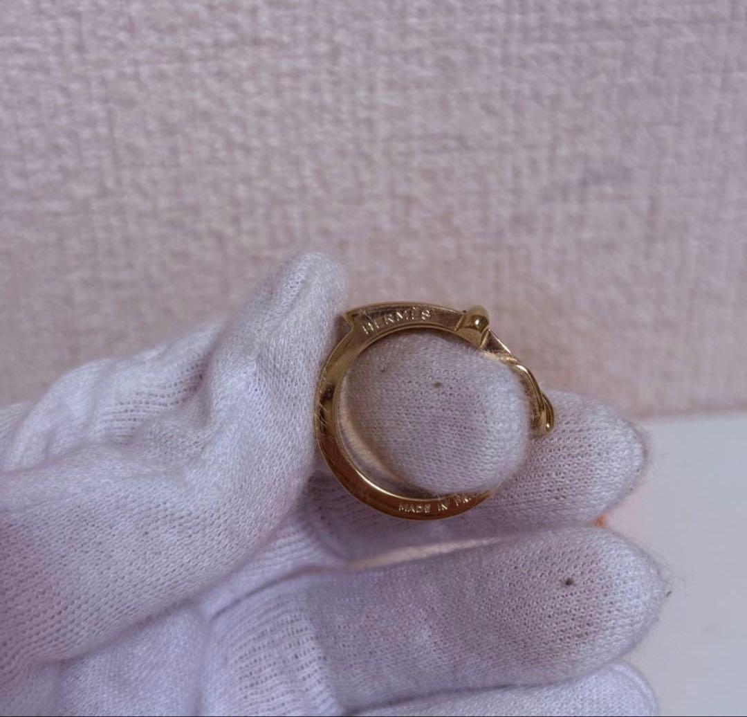 美品　HERMES エルメス スカーフリング　ゴールド
