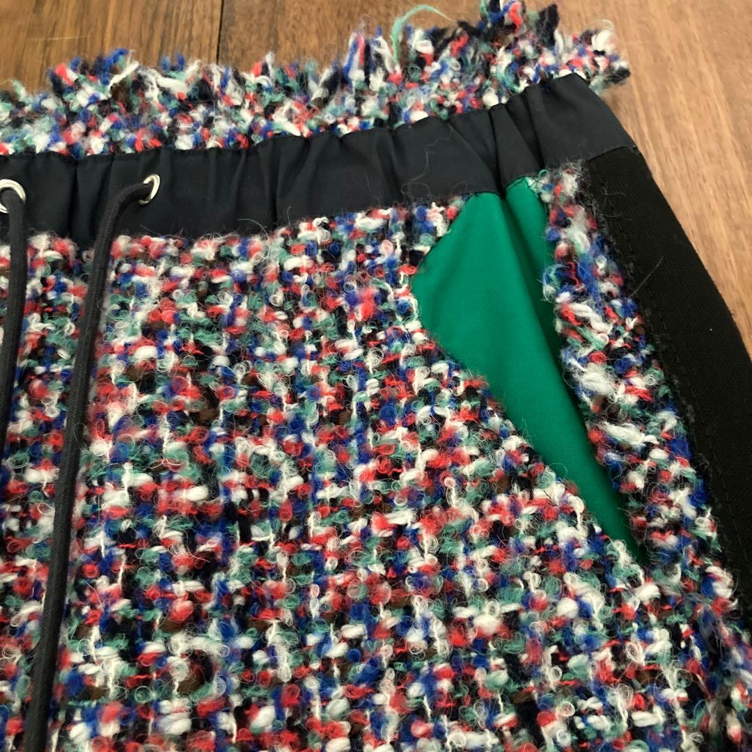 【美品】sacaiマルチカラーツイードスカート