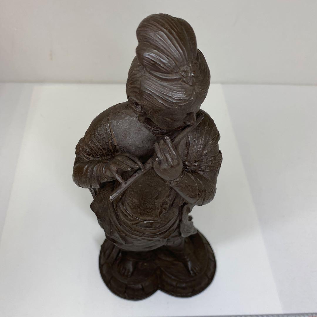 喜多敏勝　ブロンズ「幸笛」　共箱　3807g トヒト　東さ7-0713☆2F