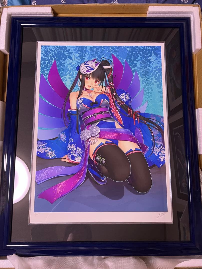 hiten先生 桜色舟遊漆 版画直筆サイン入り