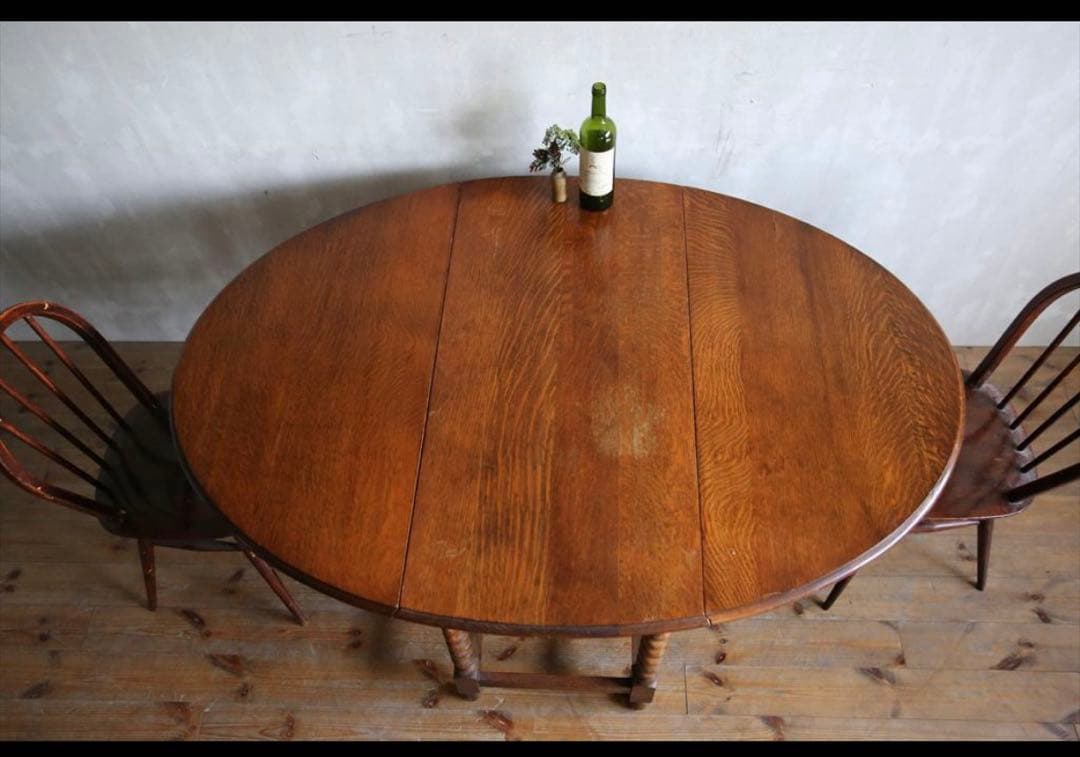 イギリスアンティーク古木ゲートレッグテーブル/木製バタフライ机