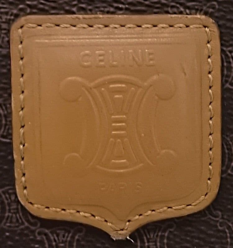 AQB12 セリーヌ マカダム ハンドバッグ トリオンフ ゴールド金具