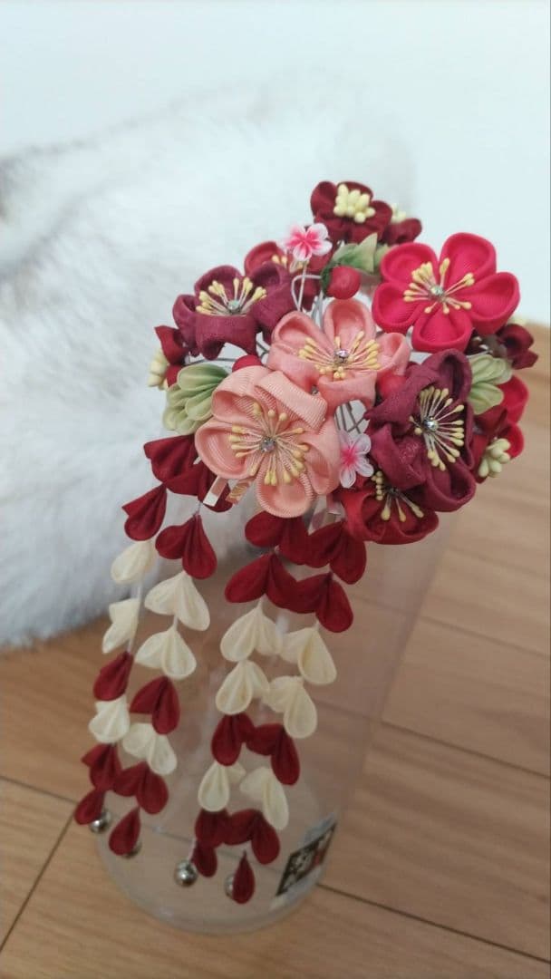 振袖フルセット 成人式前撮り卒業式 紺色桜菊牡丹鞠古典柄