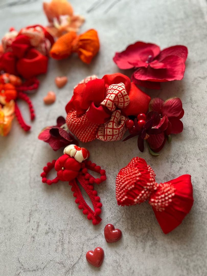 七五三　七五三髪飾り　ヘッドドレス　着物髪飾り　　双子ちゃんや姉妹set 077