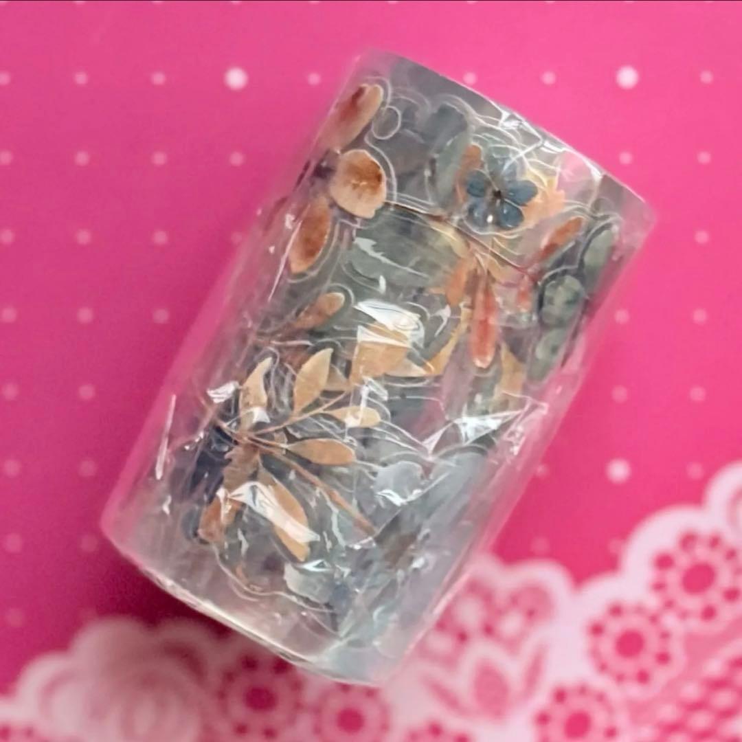 PET 青书 ダイカット加工 6.5cm×6m 海外マステ　花