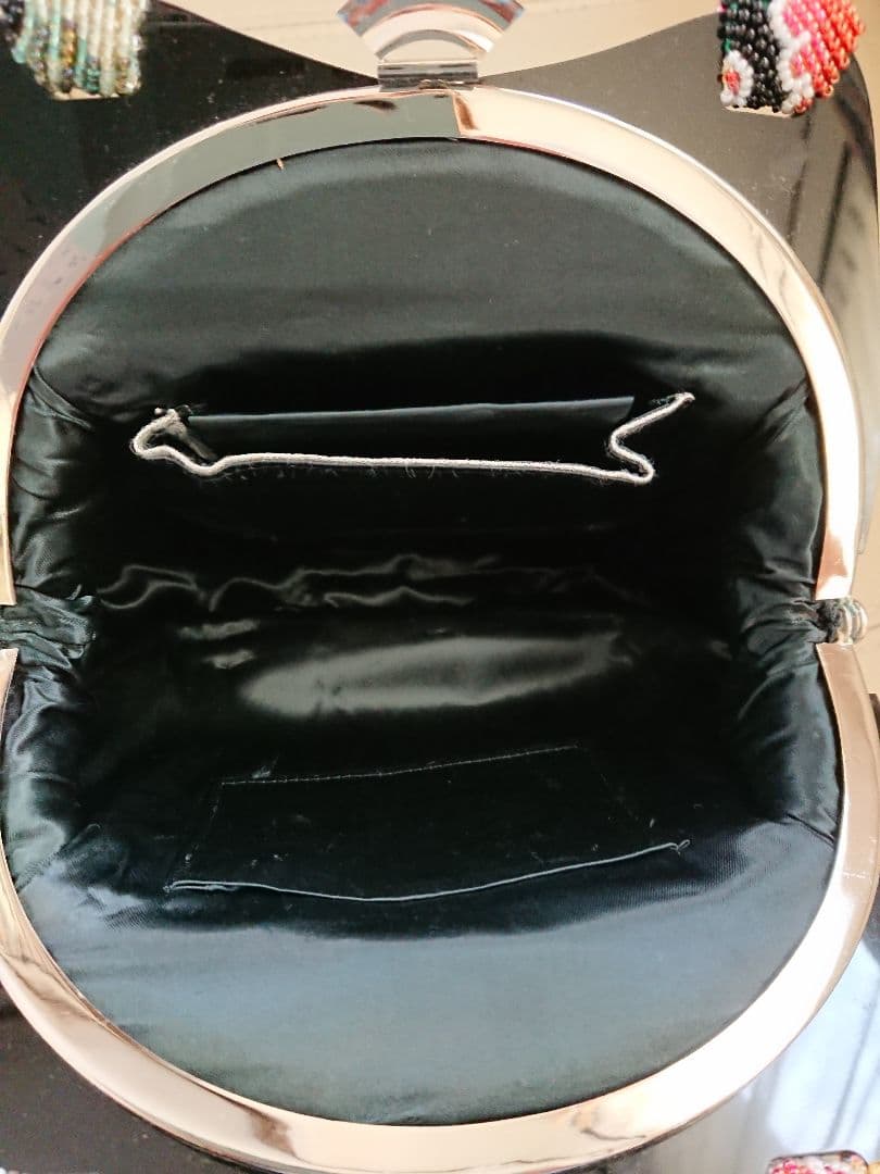 花柄ビーズ刺繍 パーティーバッグ 和装バッグ 成人式 結婚式 ビーズバッグ