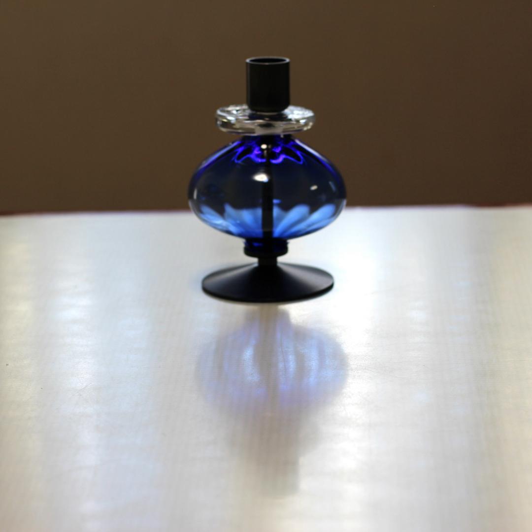 美品】エリックホグラン キャンドルスタンド オニオン型 ブルー 01