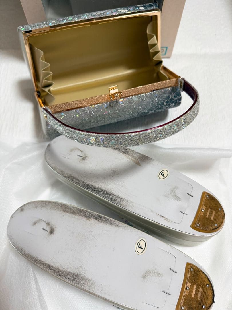 No.6 成人式草履バッグセット　振袖用　超ラメ