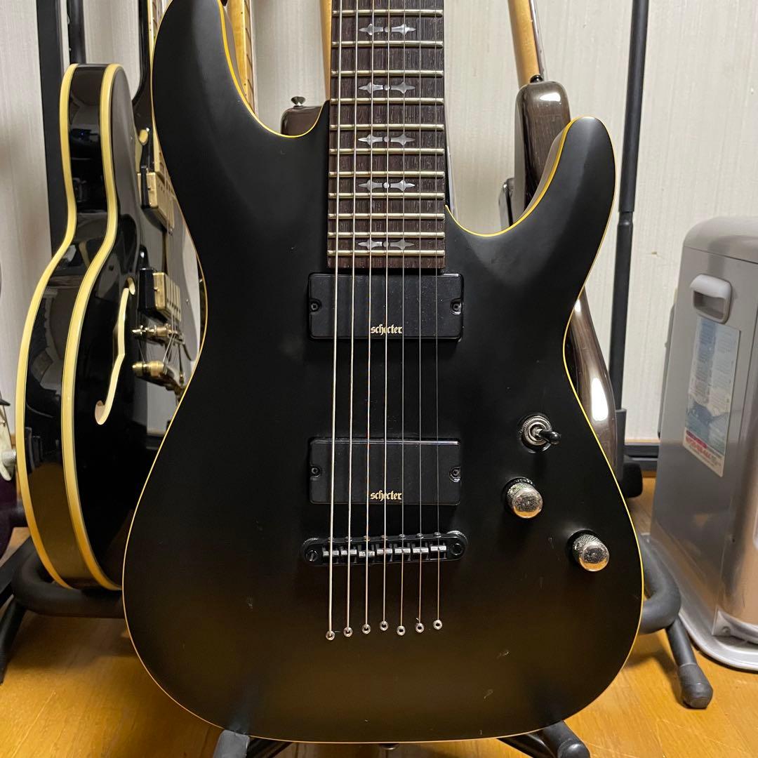 Schecter demon series 7弦　ブラック　エレキギター