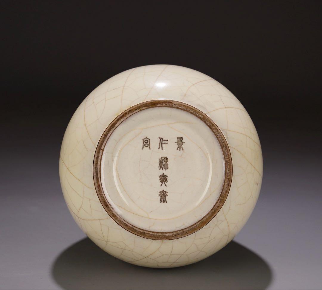 旧蔵 中国古美術 名窯 宋時代 月白釉玉壺 春瓶 貫入 景仁宫 文房具