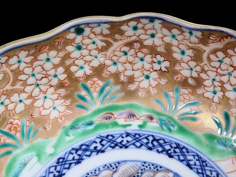 古伊万里 金襴手 桜花に春駒の図 膾皿 2客 F026AS-CVl - メルカリ