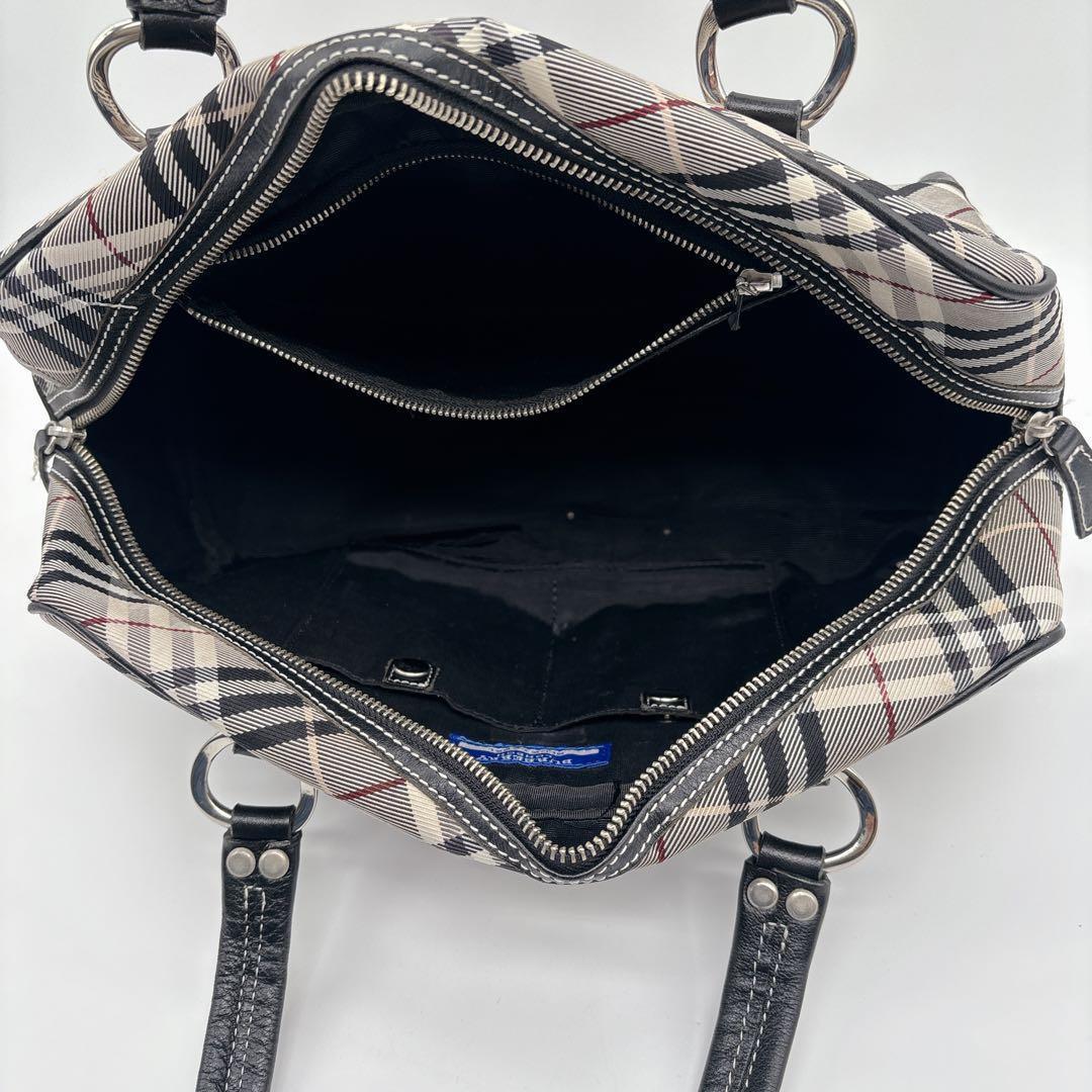 バーバリーブルーレーベル ミニボストン ノバチェック レザー ナイロン