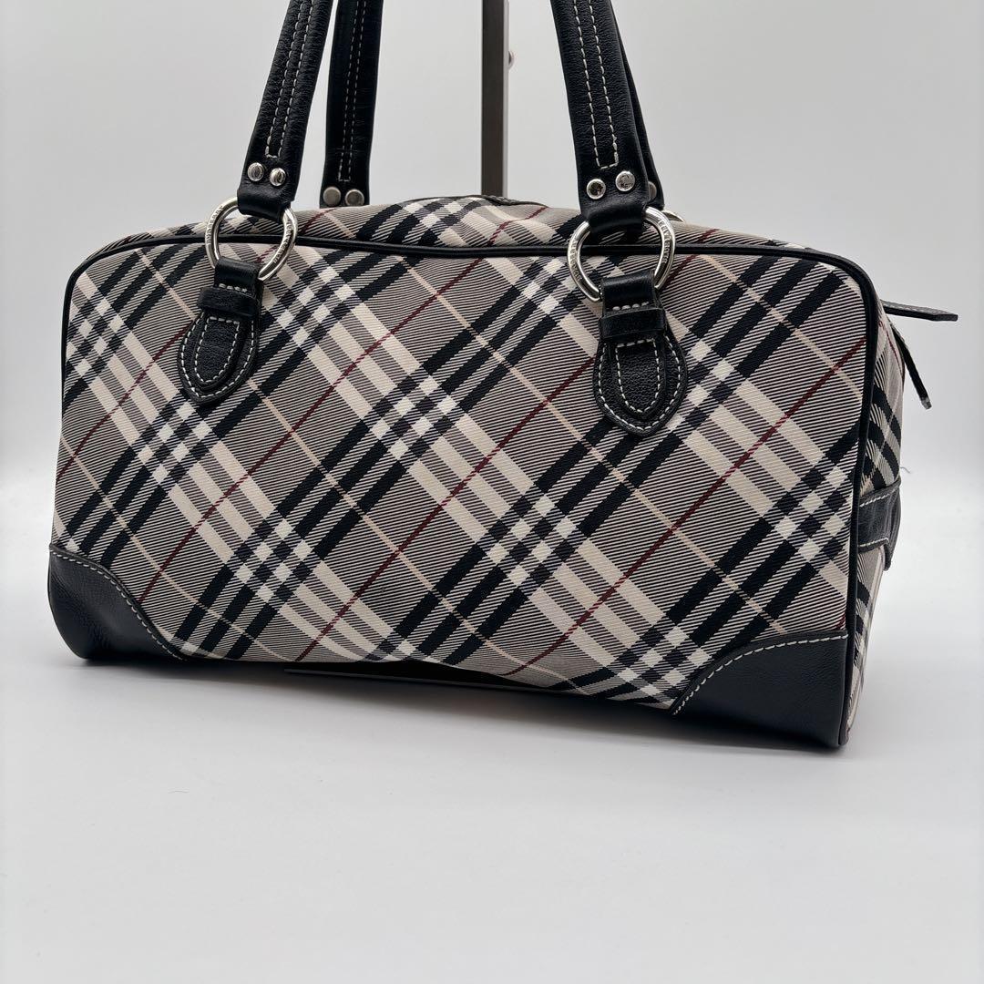 バーバリーブルーレーベル ミニボストン ノバチェック レザー ナイロン