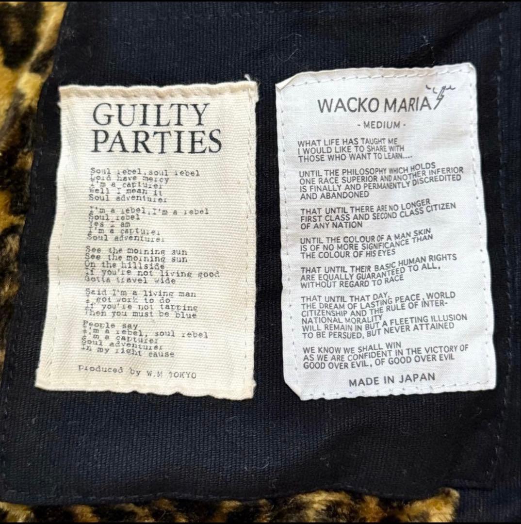 WACKO MARIA　ワコマリア　デッキジャケット　レオパード　M　黒