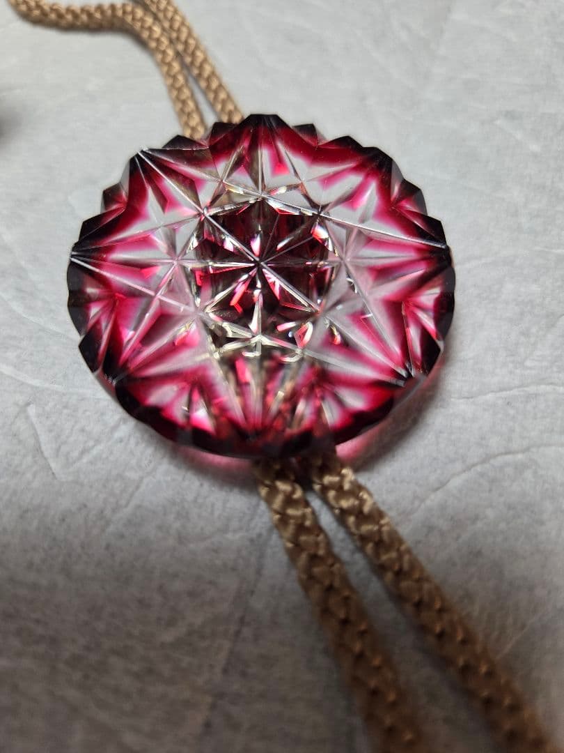 創作 島津 薩摩切子 色被ガラス ループタイ