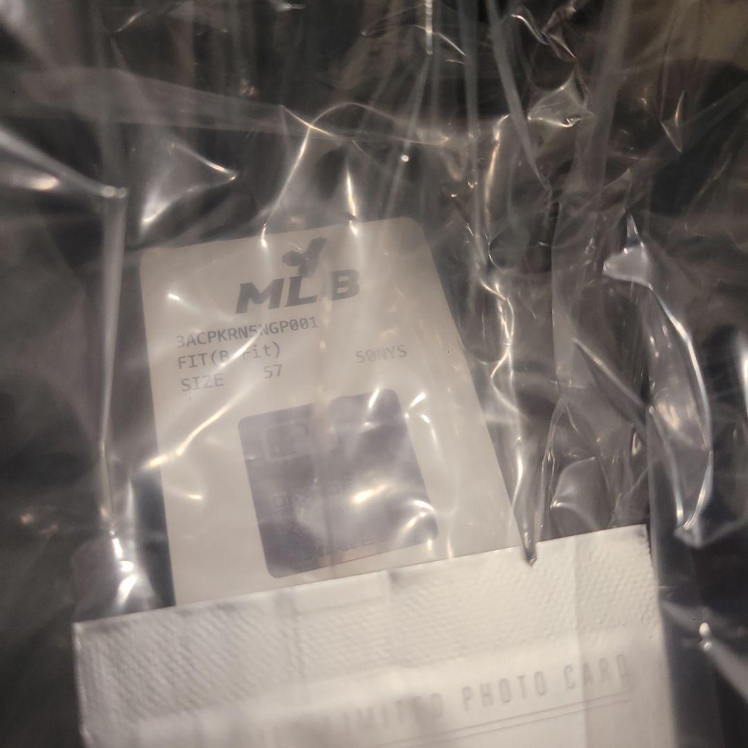 aespa エスパ カリナ MLB キャップ トレカ付き 57サイズ ネイビー