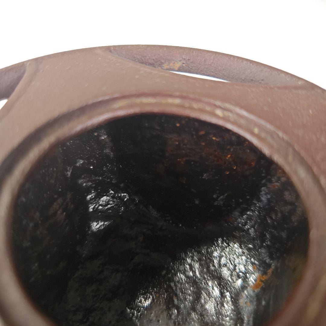 ウ319 銚子『釜師 佐藤浄清造』『七宝銚子 染付替蓋付 共箱 鉄製