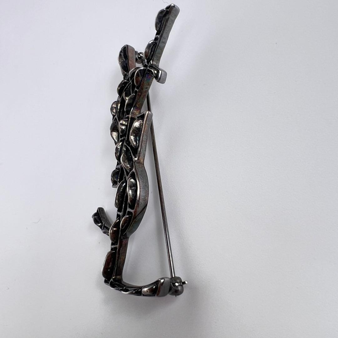 極美品】サンローラン ブローチ オピウム YSLロゴ シルバー