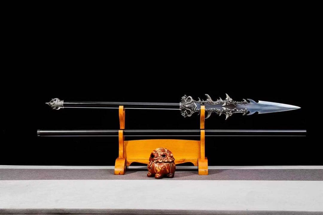 震龍啓明 分割式模造槍 造刀 鑑賞用 武具 舞踊刀 古兵器