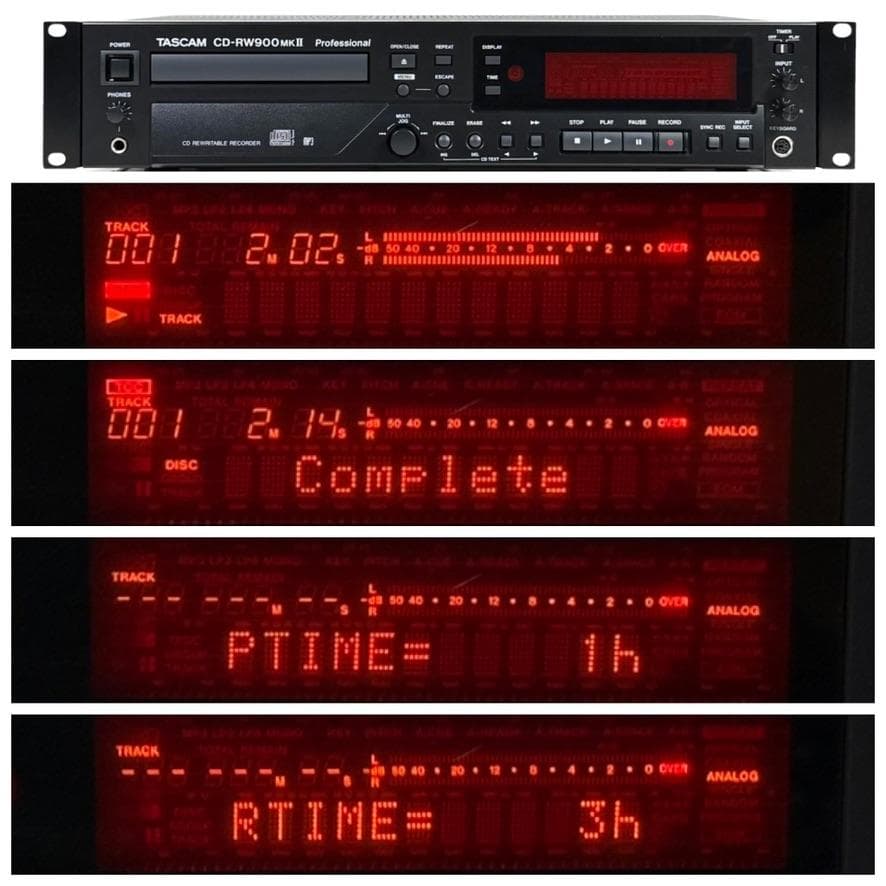 ◆CD録音履歴3時間◆TASCAM CDレコーダー CD-RW900MK2