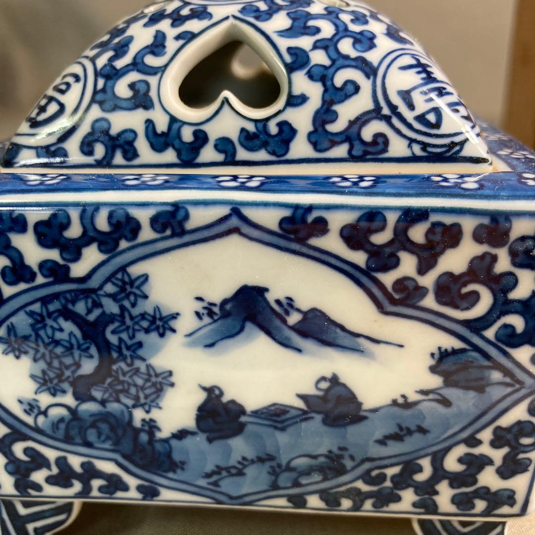 源右衛門】古伊万里の伝統 名窯 舘林源右衛門作 祥瑞手間取山水唐草文