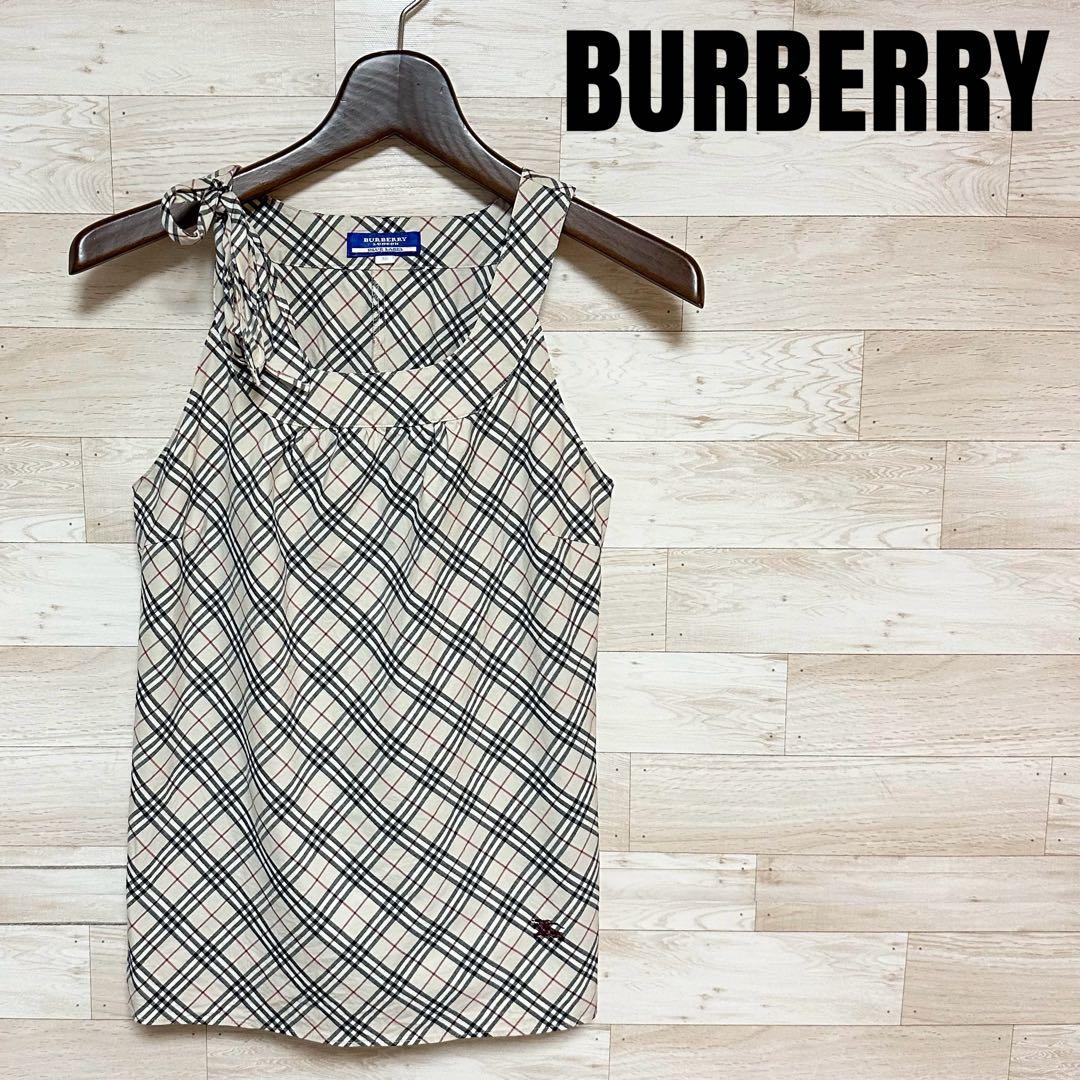 ✨BURBERRY バーバリー ノバチェック 肩リボン タンクトップ M✨