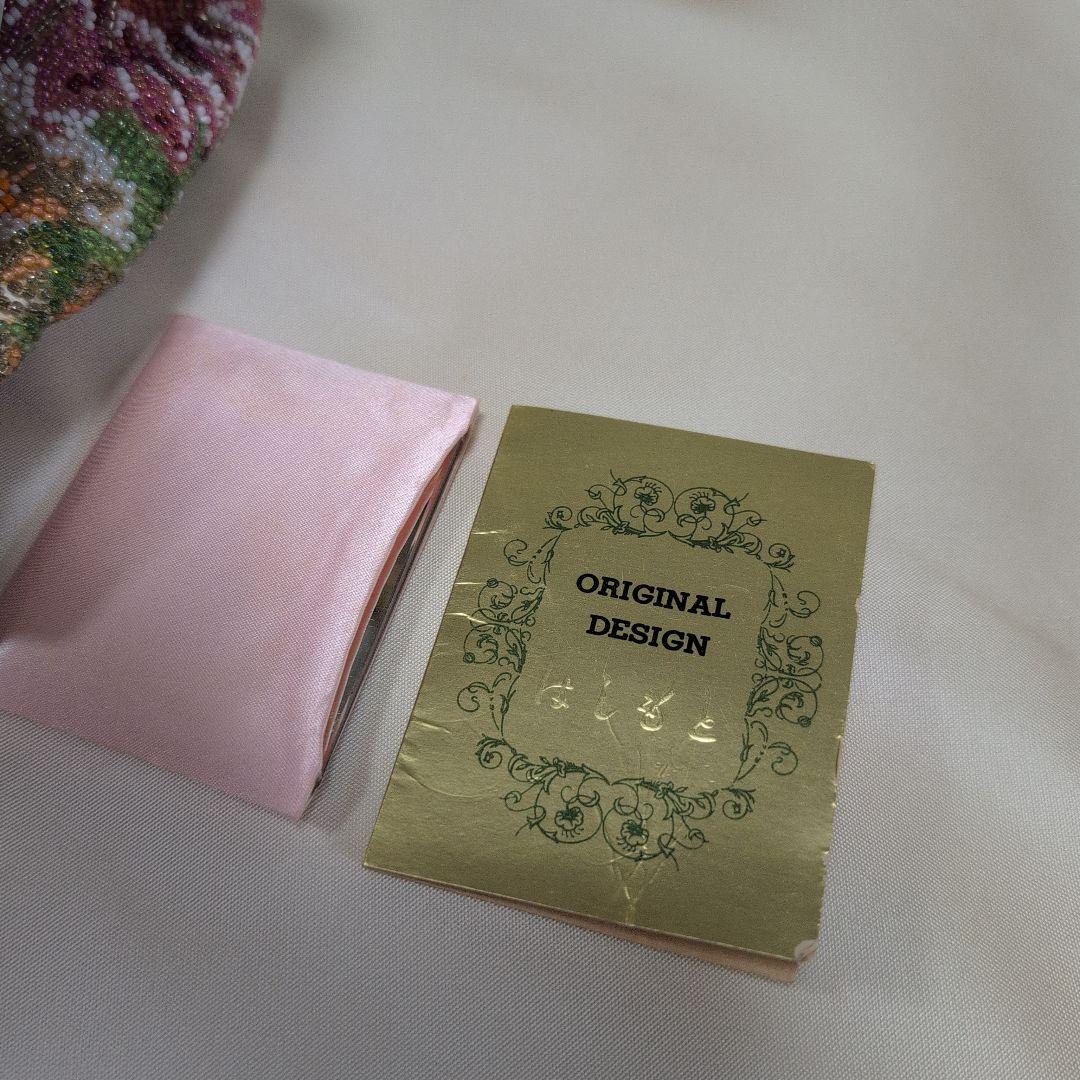 花柄ビーズ刺繍　ハンドバッグ　はしもと　和装バック　超美品　昭和レトロ