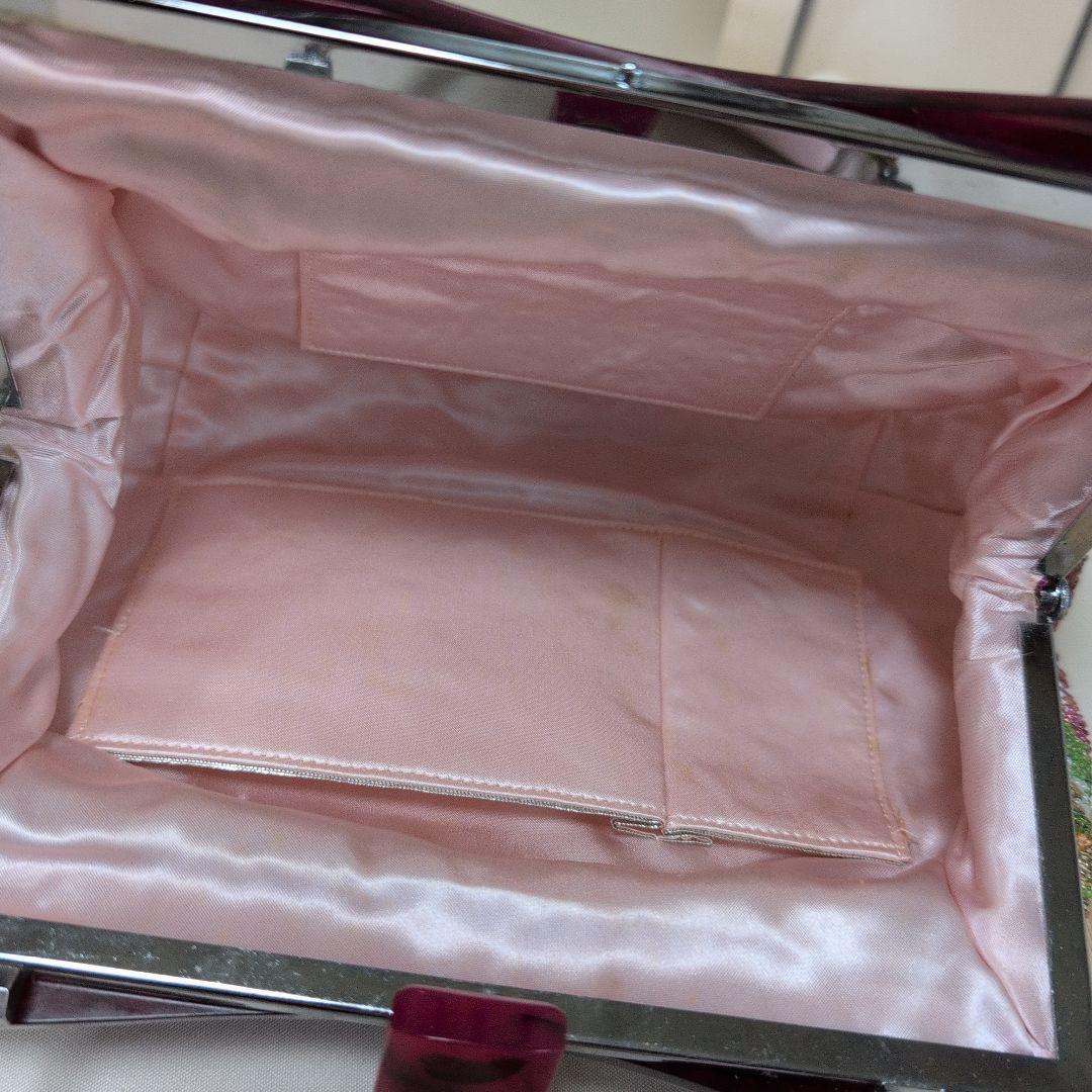 花柄ビーズ刺繍　ハンドバッグ　はしもと　和装バック　超美品　昭和レトロ