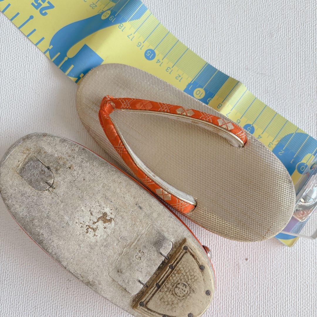 七五三　7歳　女の子　着物フルセット　小物セット　オレンジ　金糸　5231