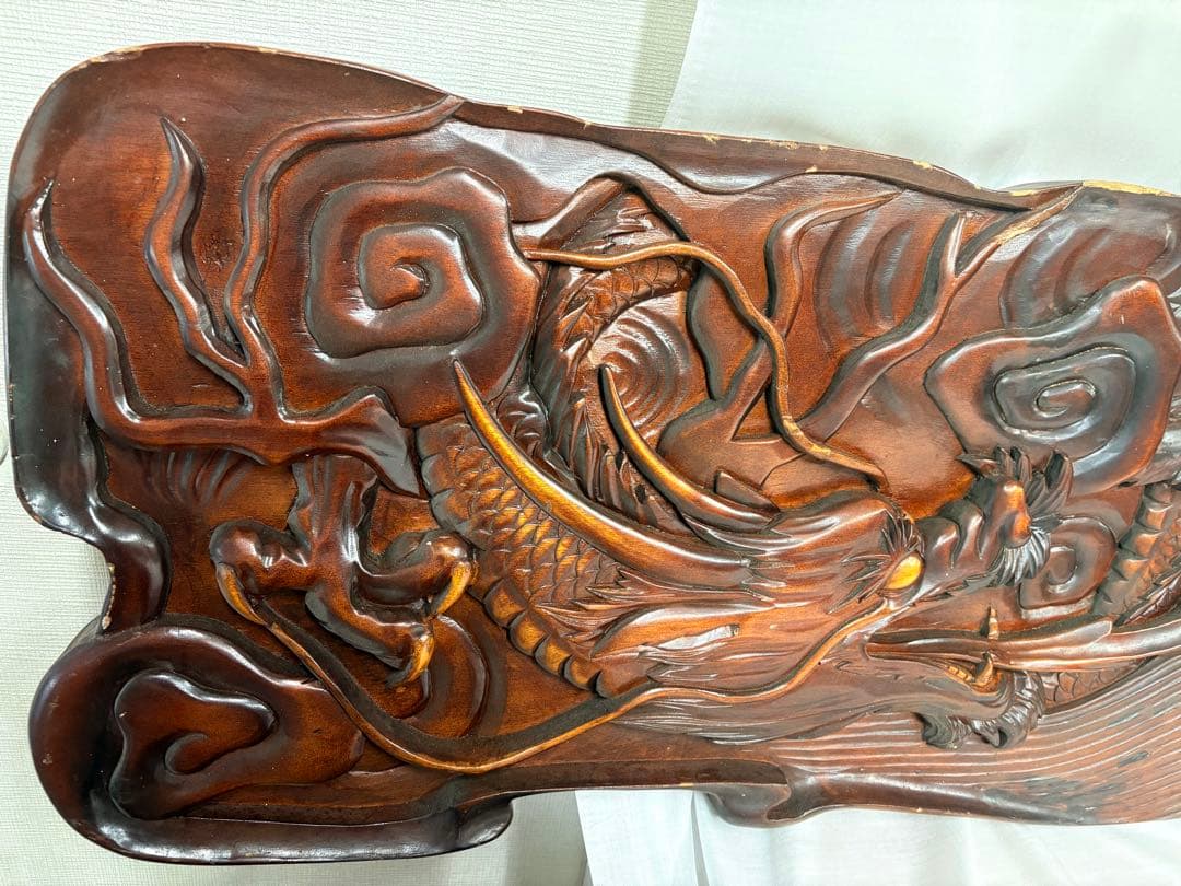 欄間 額 龍 厚彫 彫刻 アンティーク 骨董