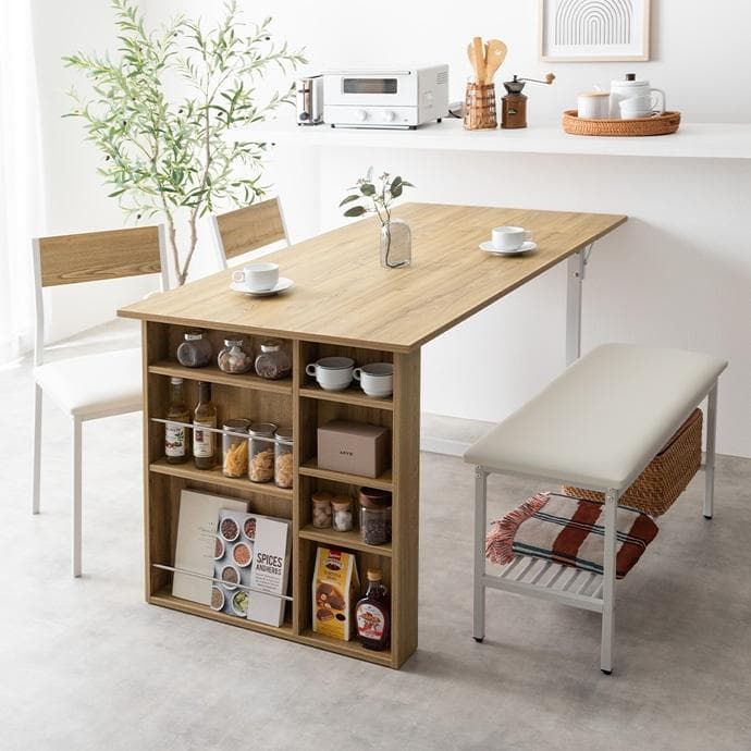 ダイニングテーブルセット 伸縮 4人 北欧 モダン おしゃれ【ブラウン】