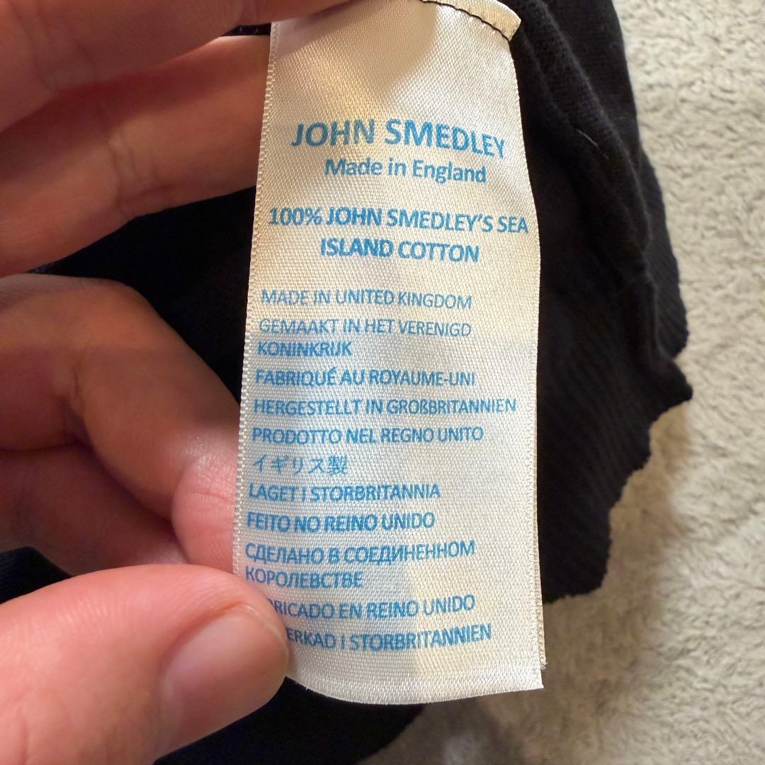 ジョンスメドレー　ニット　パーカー　フーディー　コットン　ブラック　Lサイズ