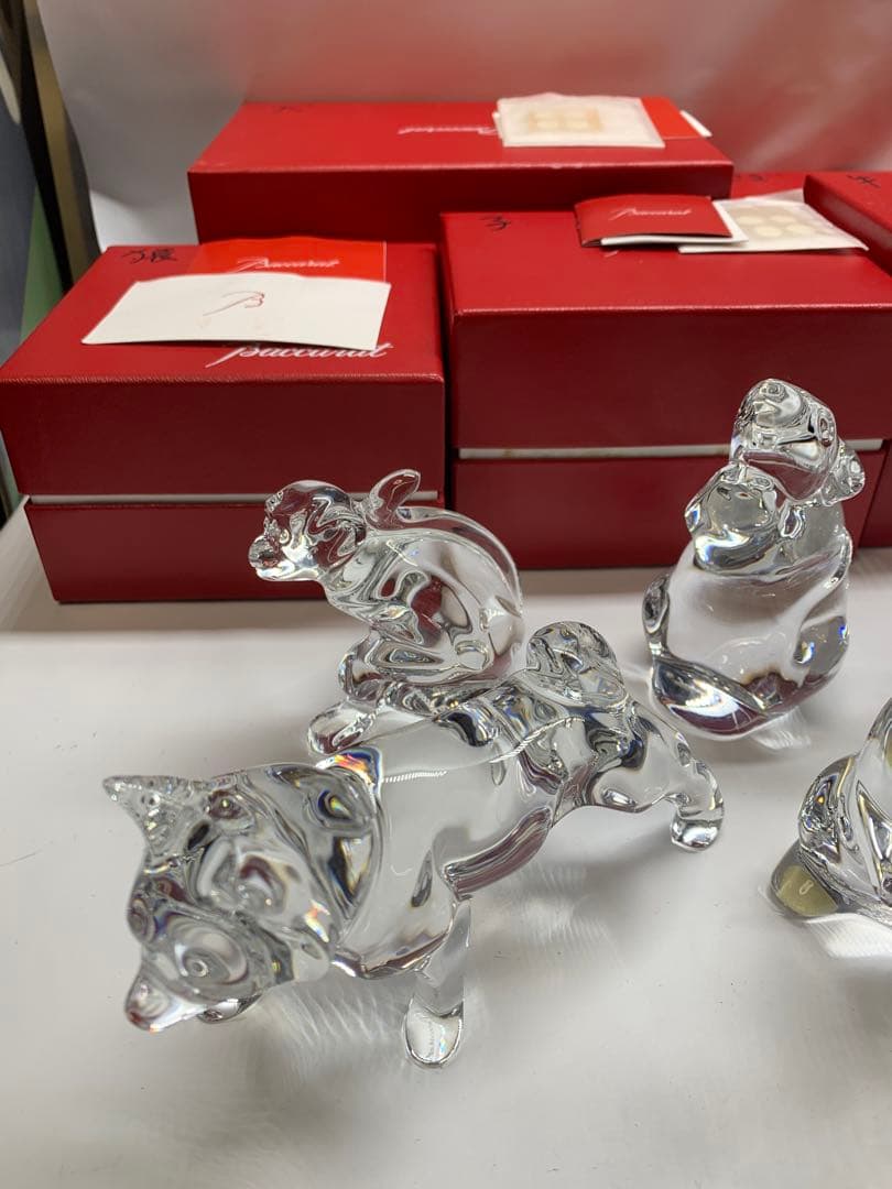超美品 バカラ 十二支セット クリスタルガラス 干支の置物 12点セット