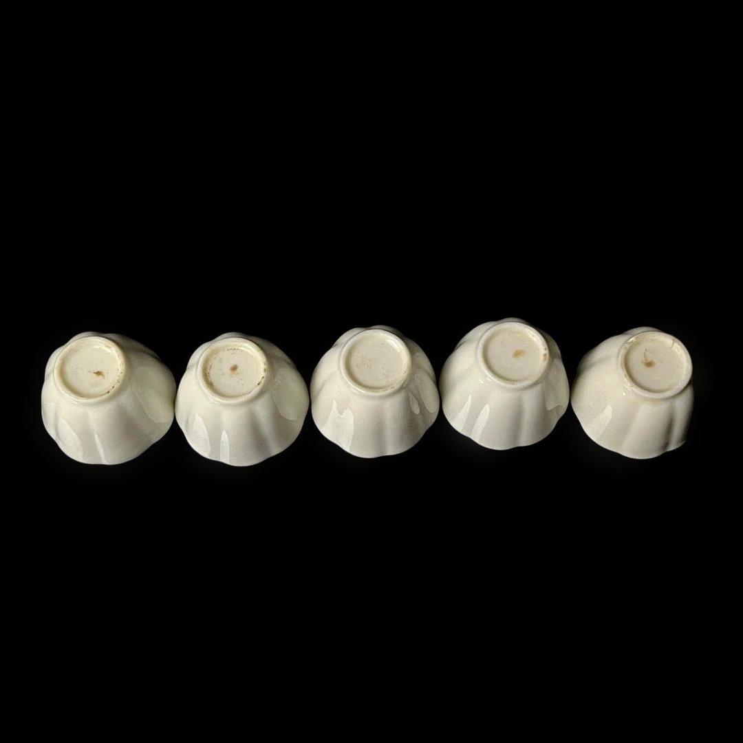 唐物 白南京 白磁 稜花形煎茶碗 五客 白釉碗 中国美術 古玩