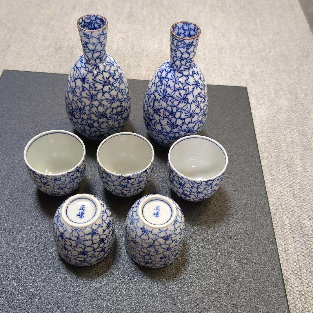 京焼 清水焼 平安正峰 染付桜詰酒器 7点セット - メルカリ