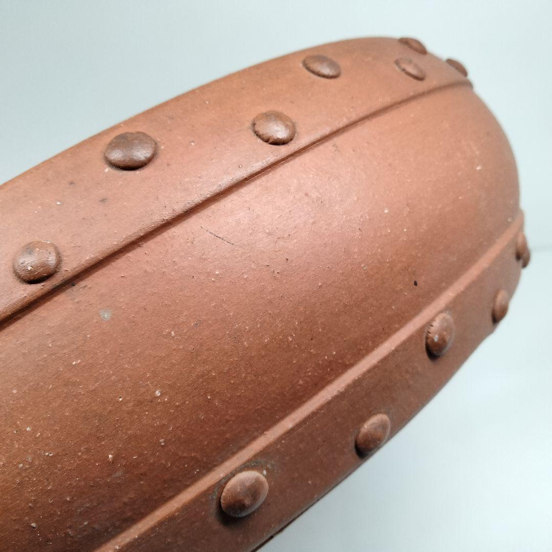 T182-1 中国 紫砂鉢 中国宜興 太鼓式 盆栽鉢 直径30cm Aの通販はau