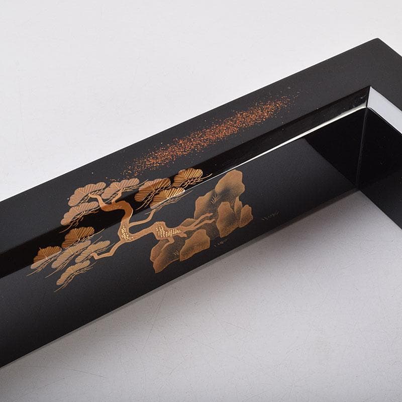 茶道具 輪島塗 組橋貞風作 老松蒔絵 炉縁 共箱 C R9229B