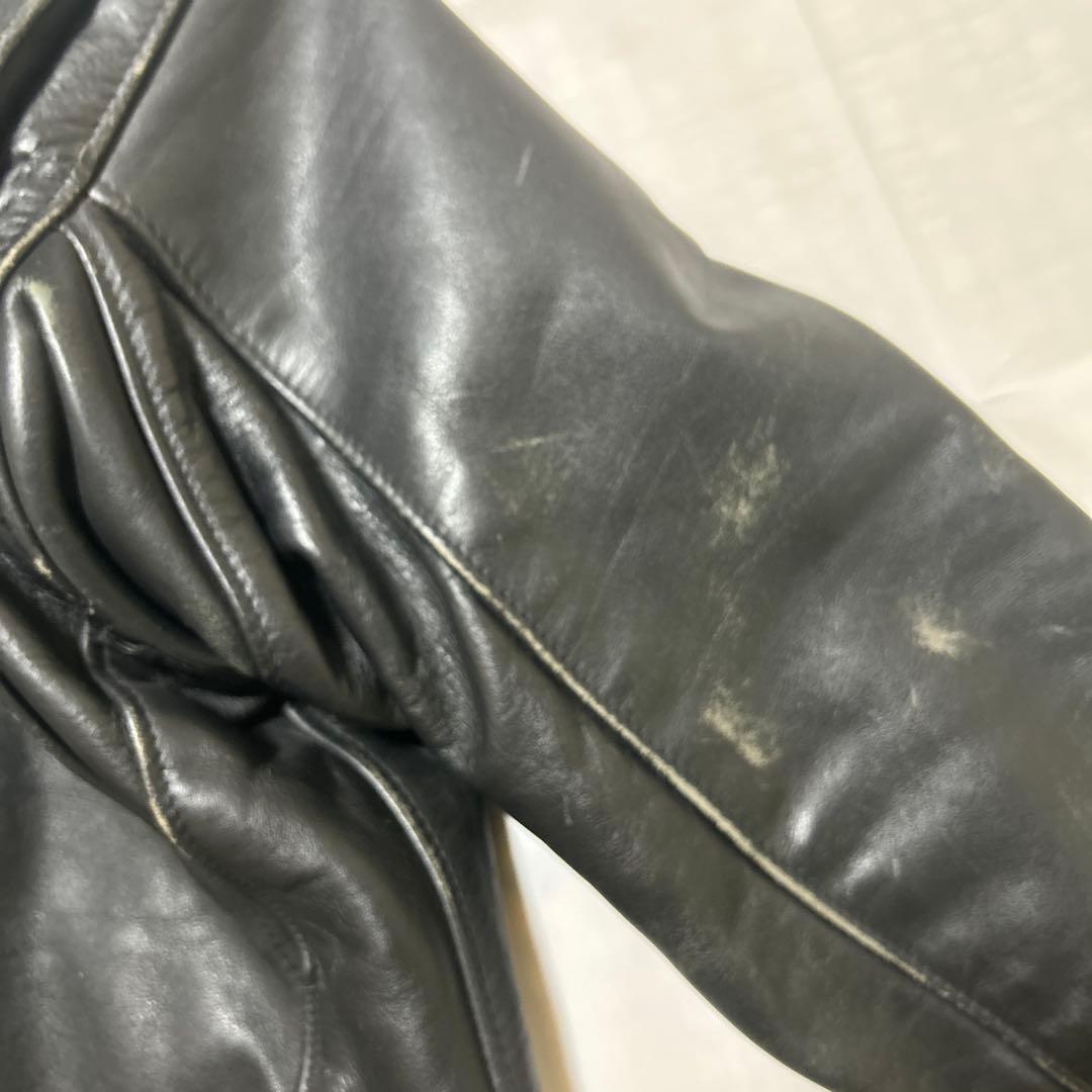 Schott ショット シングルライダース レザー 米国製 40 黒 中ボア無し