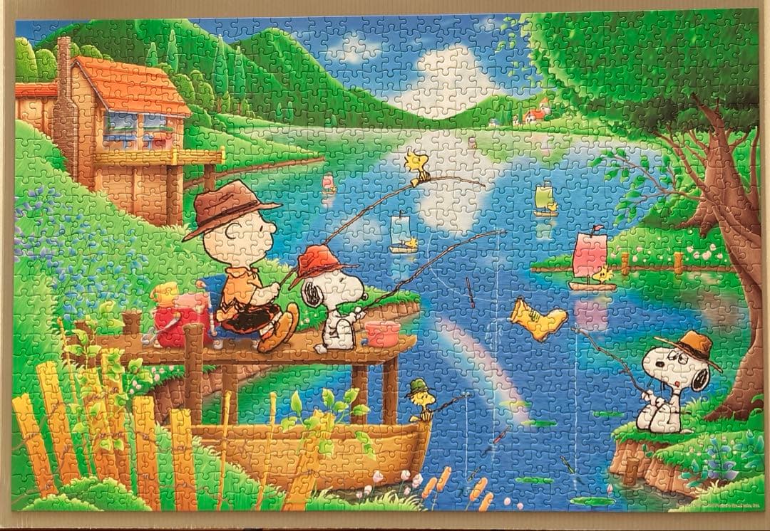 スヌーピー ピーナッツ なかよく魚つり ジグソーパズル 1000ピース